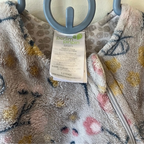 Perlimpinpin Baby Sleep Sack Wearable Blanket 1.5 TOG Floral Fleece 6–18M Cozy - Picture 2 of 9